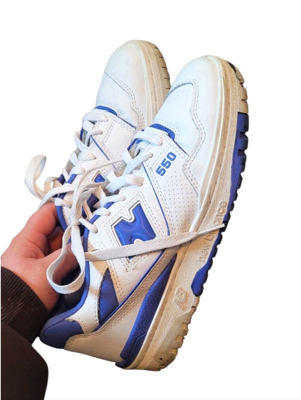 New Balance 550 Athletic Sneakers in White and Purple Size 7.5